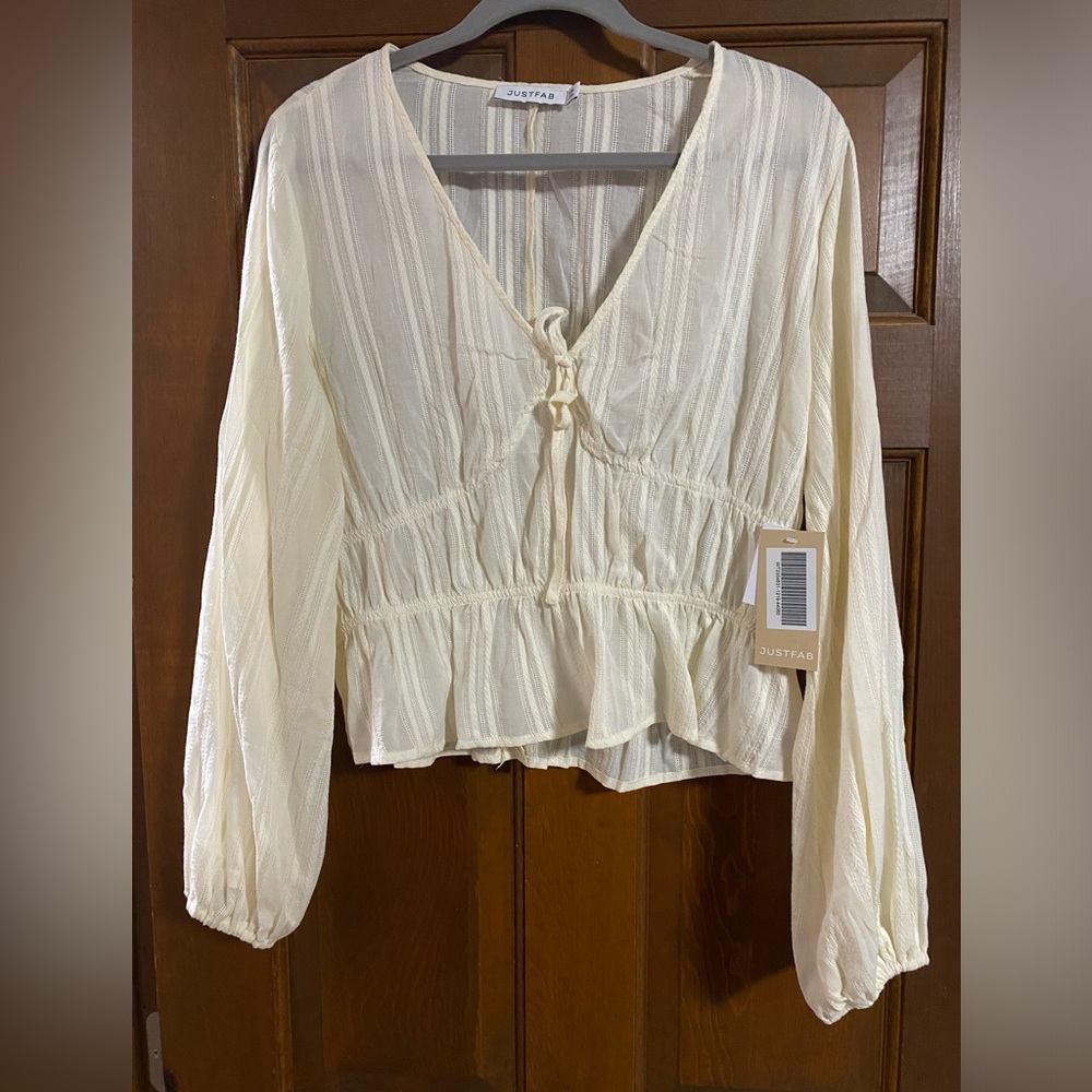 Cream sheer crop top